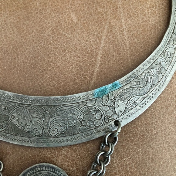 Antique boho vintage collar flower necklace - Picture 4 of 8